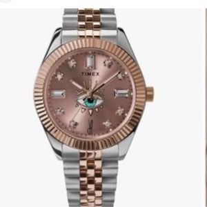 TIMEX X JA LEGACY ROSE GOLD TWO-TONE PINK SUNRAY TRIBE EYE WATCH